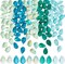 100 Pcs Teardrop Czech Glass Beads, 5 Colors Transparent Crystal Beads with Glitter Water Drop Loose Pendants Beads